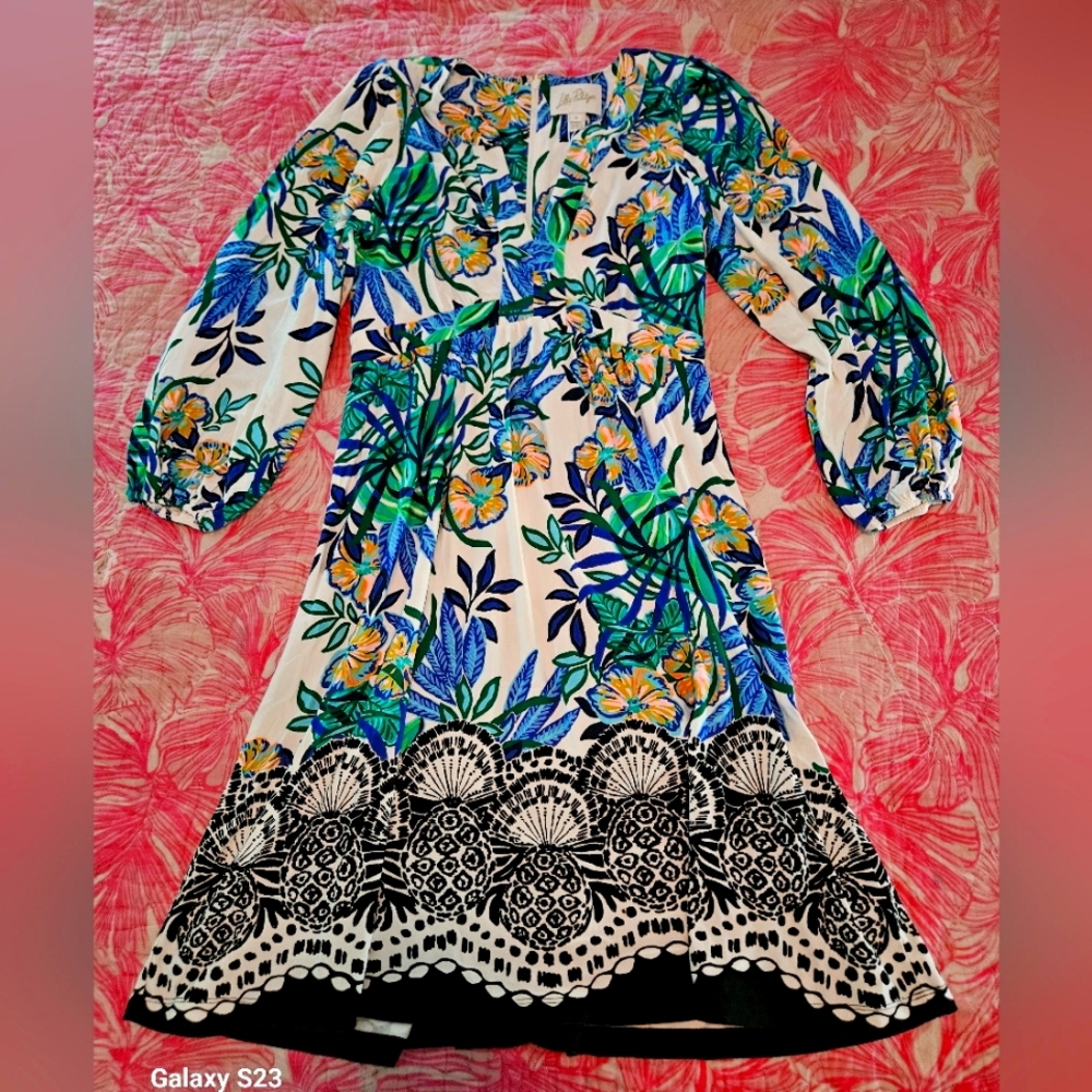 Wexlee Lilly Pulitzer NWT 3/4 sleeve dress small - Picture 4 of 11